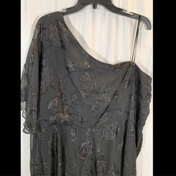 NWT $219 Adrianna Papell‎ Floral Chiffon One-Shoulder Jumpsuit [SZ 24W ] - Picture 6 of 8